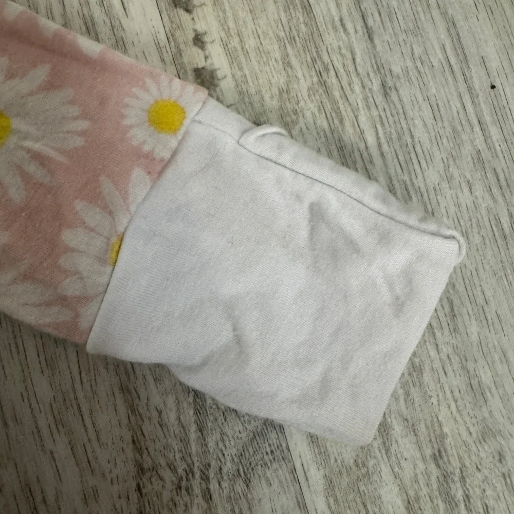 Little Sleepies Pink and White Daisy Footies Pajamas